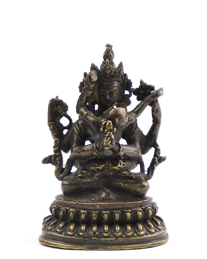 Статуя Авалокитешвара Яб-Юм (10 см) бронзовая
