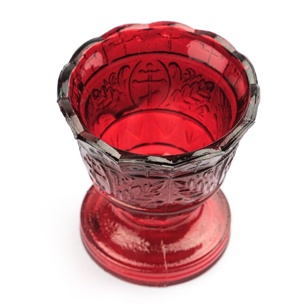 Настольная лампада Лилия (красное стекло)