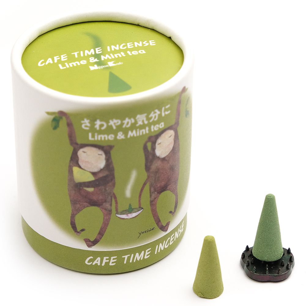 Японские конусные благовония Лайм и Мятный чай (Lime & Mint tea) CAFE TIME INCENSE