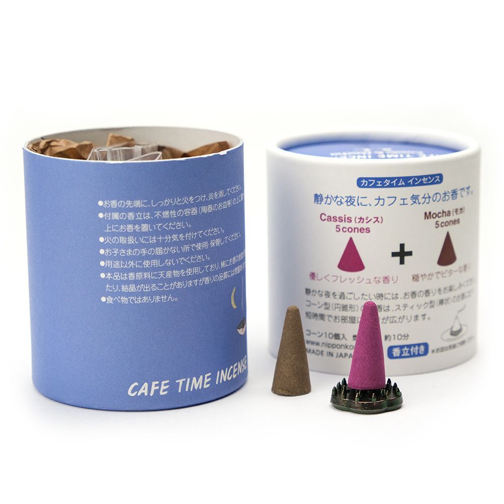 Японские конусные благовония Черная смородина и Мокко (Cassis & Mocha) CAFE TIME INCENSE