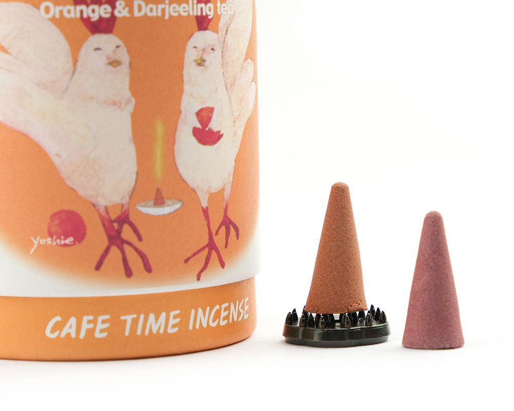 Японские конусные благовония Апельсин и Дарджилинг чай (Orange & Darjeeling tea) CAFE TIME INCENSE