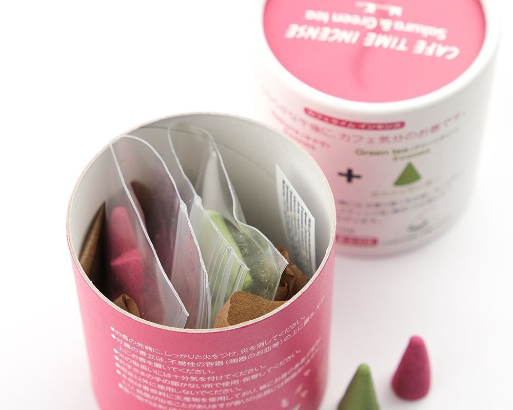 Японские конусные благовония Сакура и Зеленый чай (Sakura & Green tea) CAFE TIME INCENSE